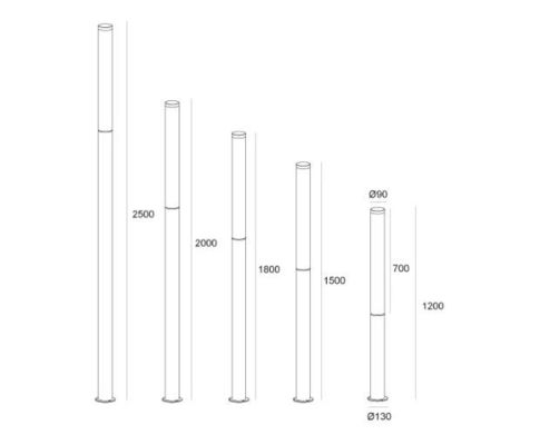 DC 12V Αλουμίνιο LED Φώτα Πυροσβεστήρα, Φως Δρόμου Κήπου Για Το Πάρκο του Χωριού